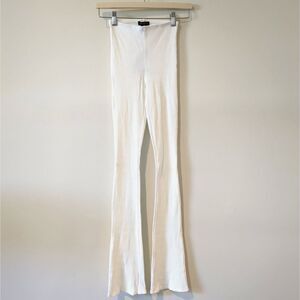 Naked Wardrobe White Ribbed Bootcut Leggings Size XS